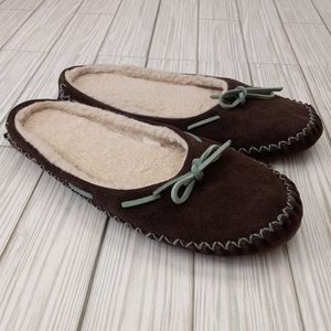 L.L. Bean Leather Suede Moccasin Slippers